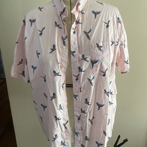 Parrot print collard shirt